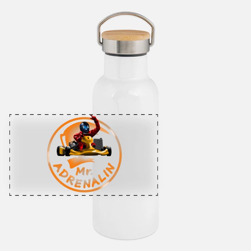 Karting Mr. Adrenalin Panorama Thermosflasche mit Bambusdeckel