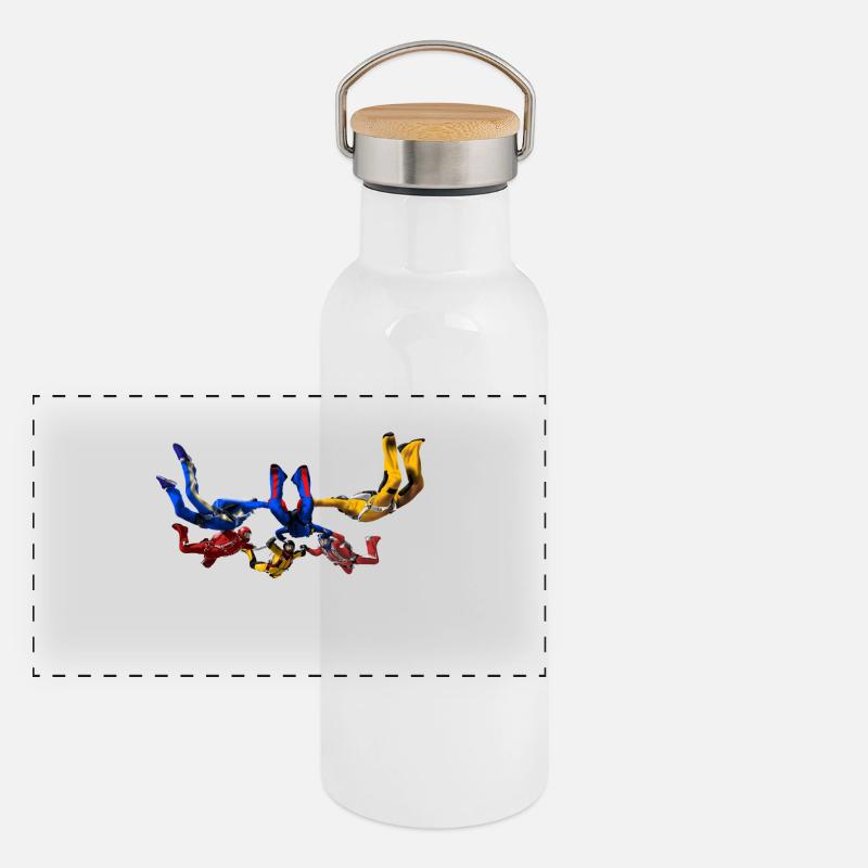 skydivers Panorama Thermosflasche mit Bambusdeckel