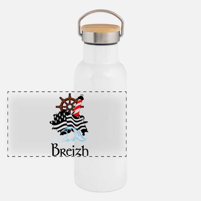 Bretagne Gourde isotherme avec bouchon en bambou