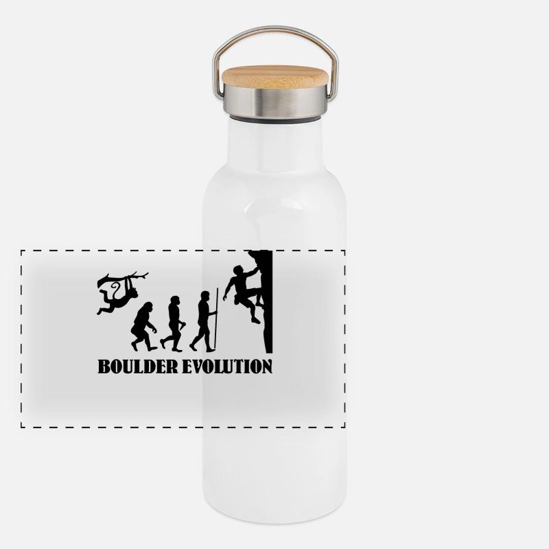 Boulder Evolution Escalade Alpinisme Boulderer Gourde isotherme avec bouchon en bambou