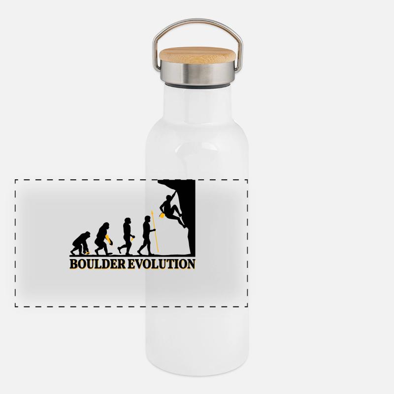 Boulder Evolution climbing mountaineering spell Panoramic Thermal Bottle with Bamboo Lid