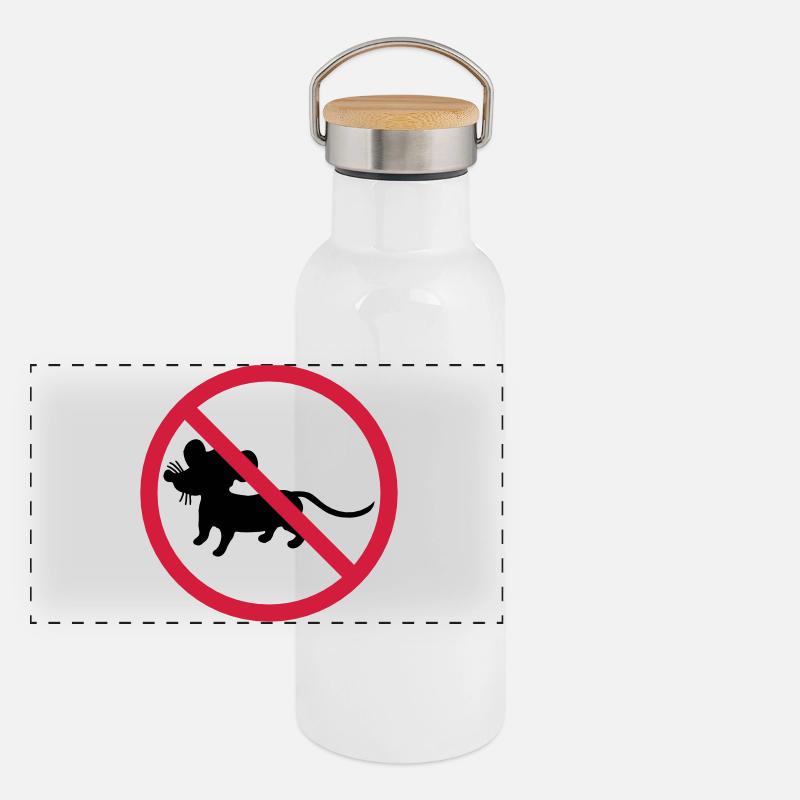 forbidden shield zone no mouse symbol maeuschen s Panoramic Thermal Bottle with Bamboo Lid