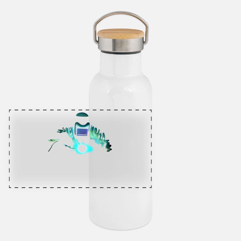 Schweißer Panorama Thermosflasche mit Bambusdeckel