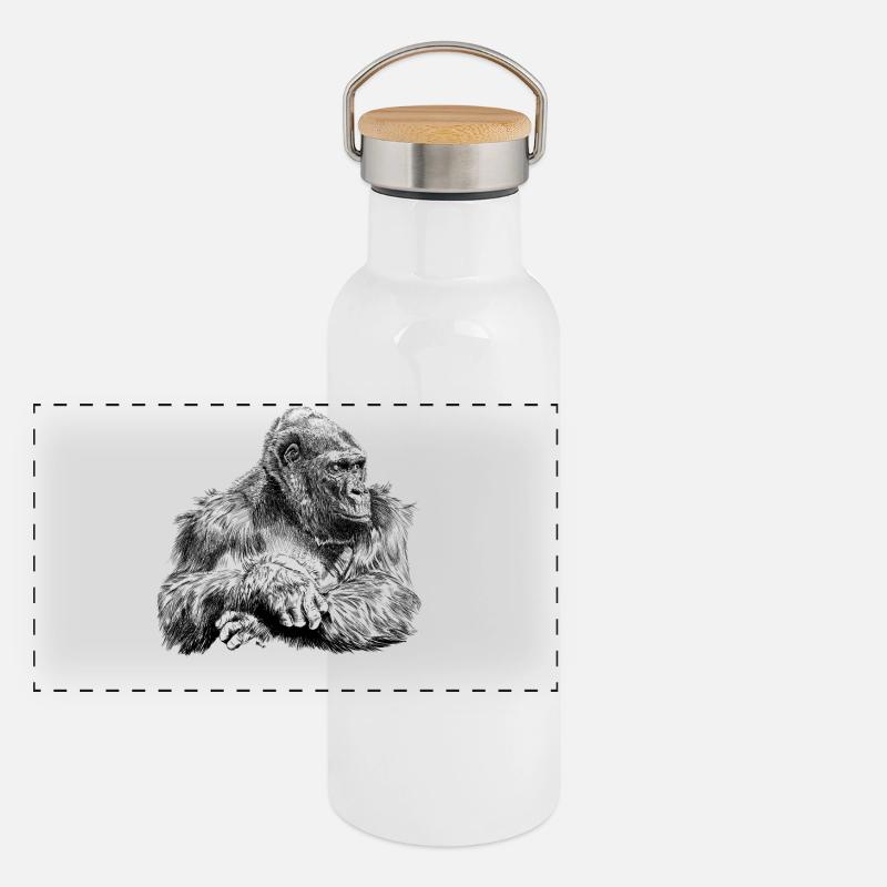 gorilla Gourde isotherme avec bouchon en bambou