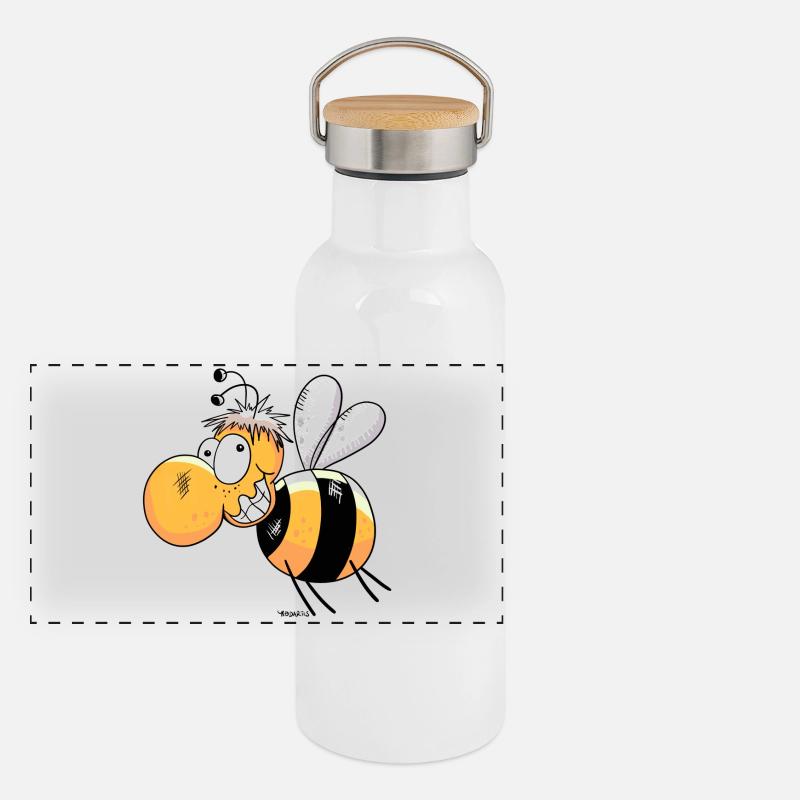 Mignon Abeille Gourde isotherme avec bouchon en bambou