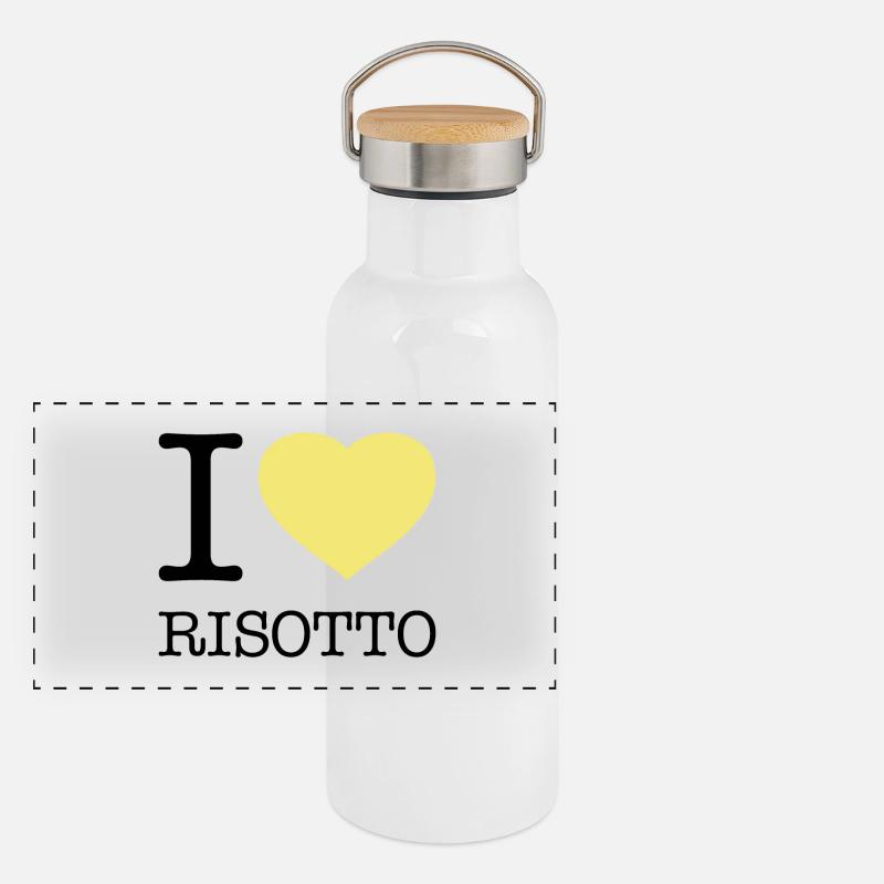 I LOVE RISOTTO RICE Panoramic Thermal Bottle with Bamboo Lid