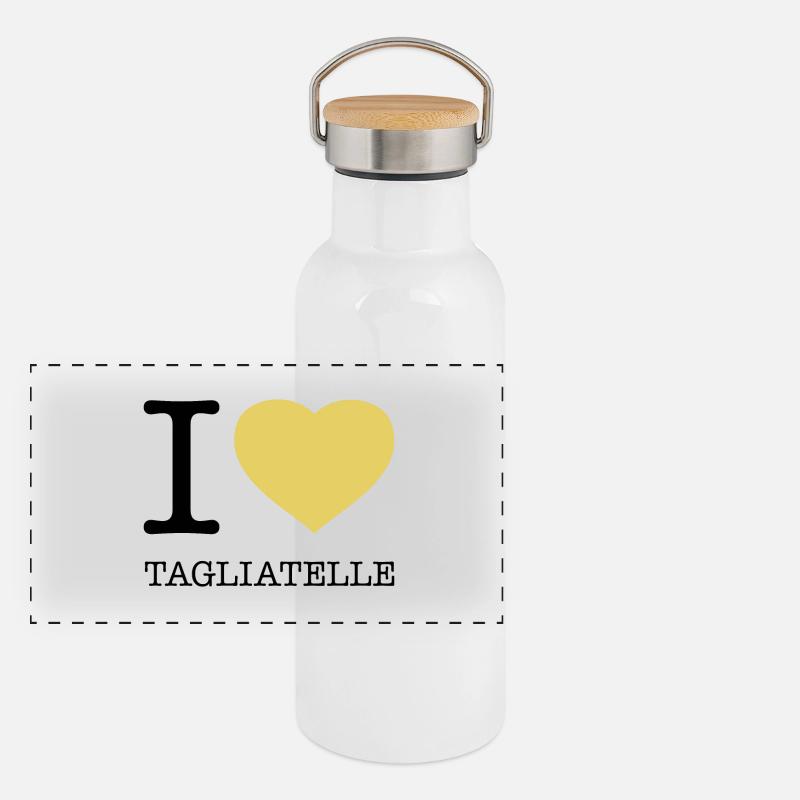 J’ADORE TAGLIATELLE Nouilles de pâtes Gourde isotherme avec bouchon en bambou