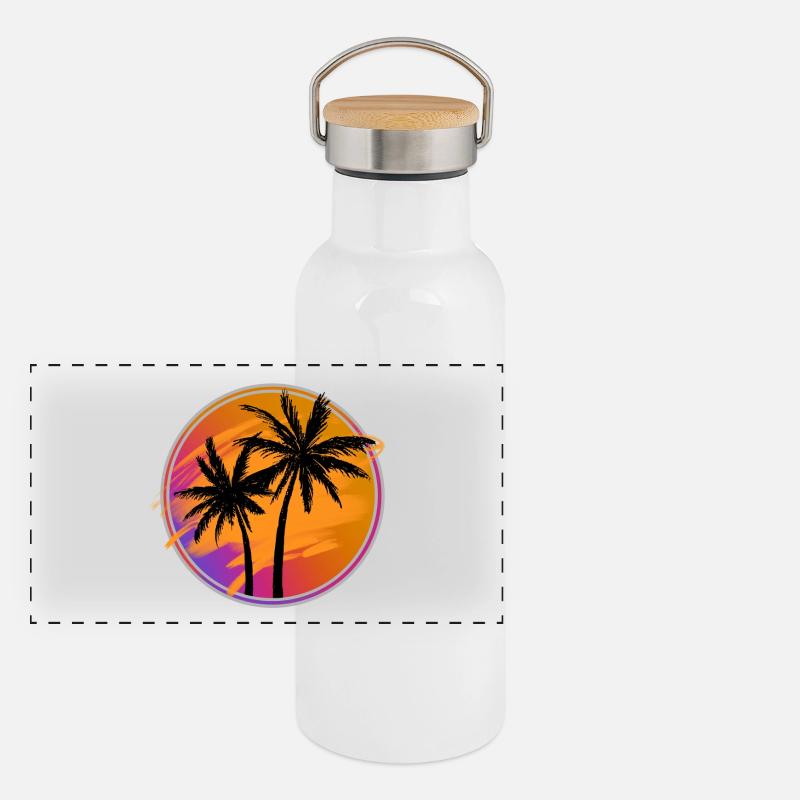 Panorama Thermosflasche mit Bambusdeckel