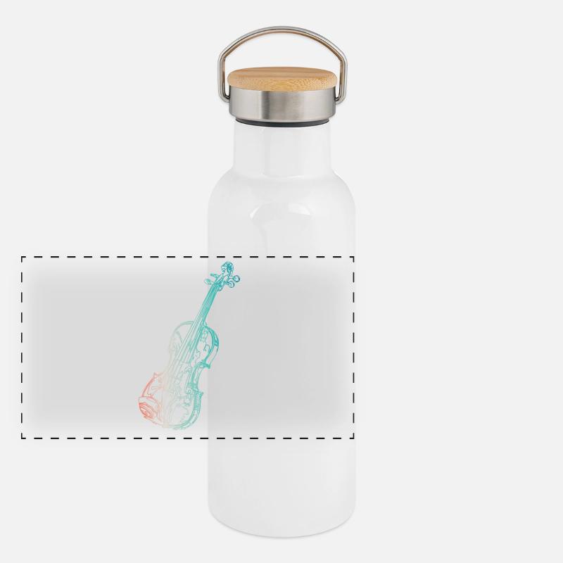 Violine Panorama Thermosflasche mit Bambusdeckel