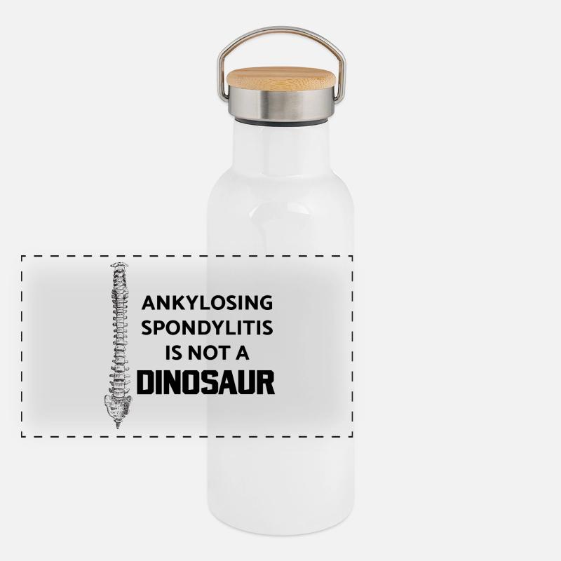Ankylosing Spondylitis Krankheit Wirbelsäule AS Panorama Thermosflasche mit Bambusdeckel