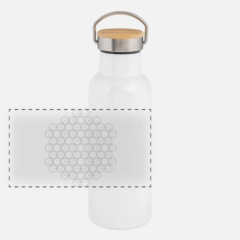 Sechseck Panorama Thermosflasche mit Bambusdeckel