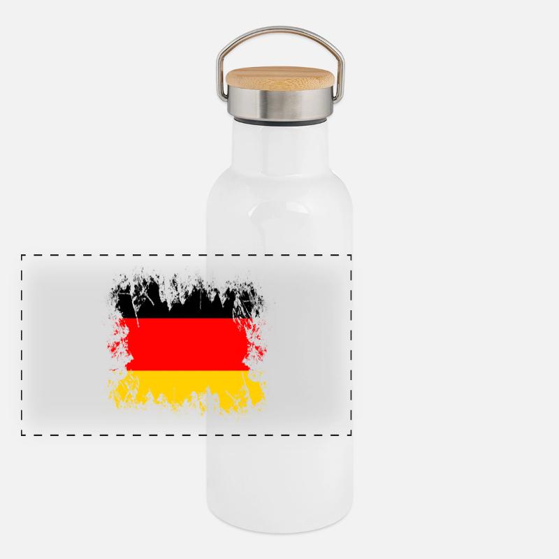 Germany Germany Deutschland Panoramic Thermal Bottle with Bamboo Lid