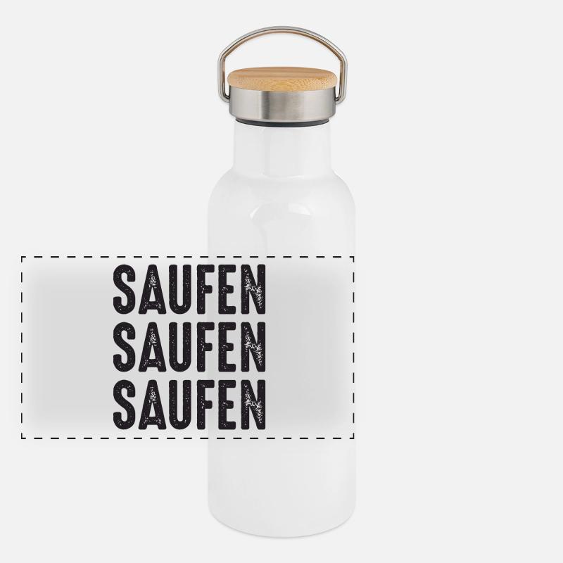 Alkoholiker Panorama Thermosflasche mit Bambusdeckel