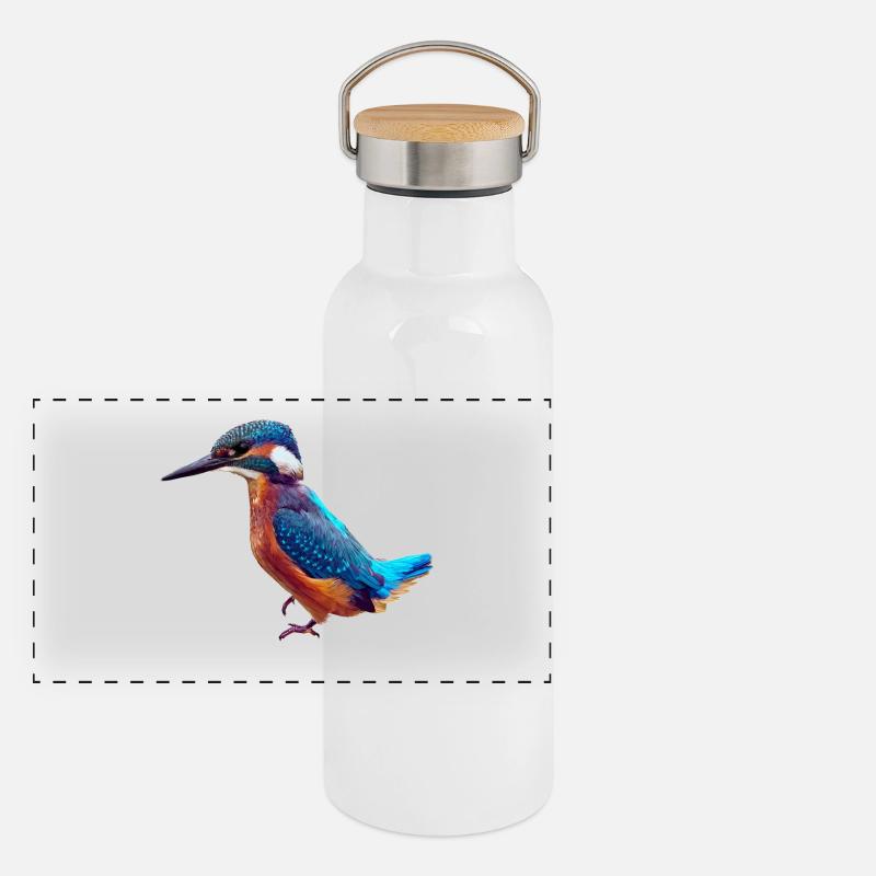 Oiseau de glace Gourde isotherme avec bouchon en bambou