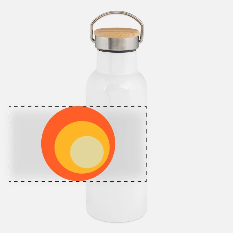 70s Circles Pattern Panoramic Thermal Bottle with Bamboo Lid