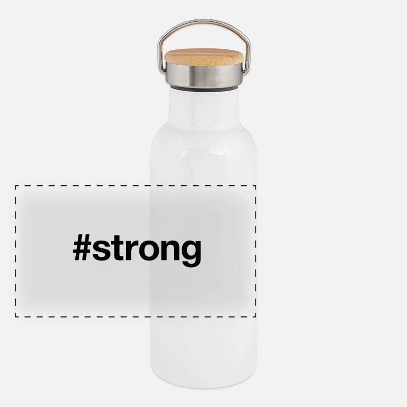STRONG Panorama Thermosflasche mit Bambusdeckel