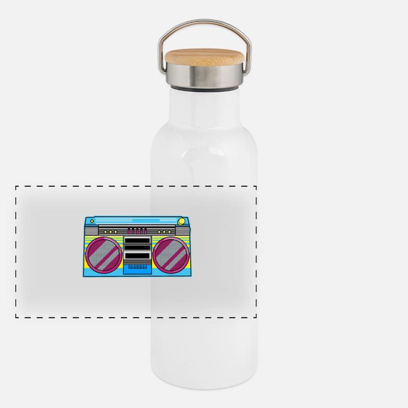 Ghettoblaster Panorama Thermosflasche mit Bambusdeckel