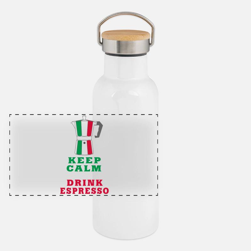 Keep Calm and Drink Espresso design / gift idea Panoramic Thermal Bottle with Bamboo Lid