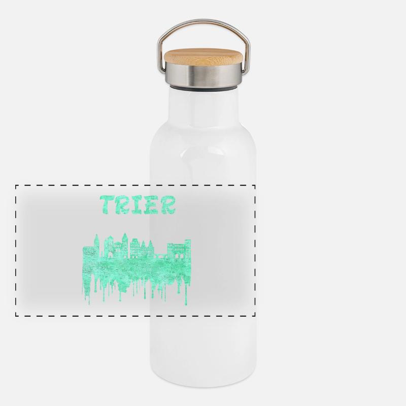 Trier Syline Design / Geschenkidee Panorama Thermosflasche mit Bambusdeckel