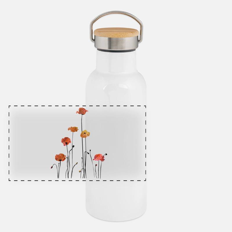Pavot de maïs pavot Gourde isotherme avec bouchon en bambou