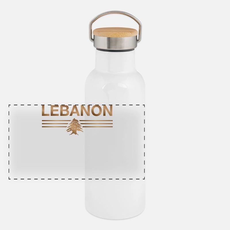 Libanon Beirut Libanese Libanesin Libanesisch LBN Panorama Thermosflasche mit Bambusdeckel