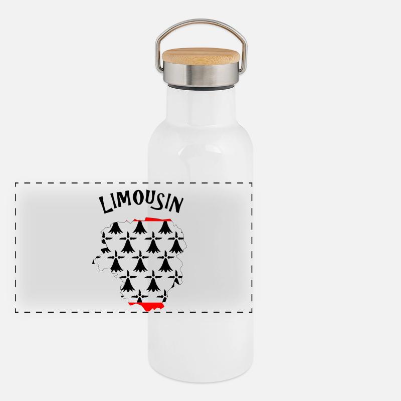 Limousin Gourde isotherme avec bouchon en bambou