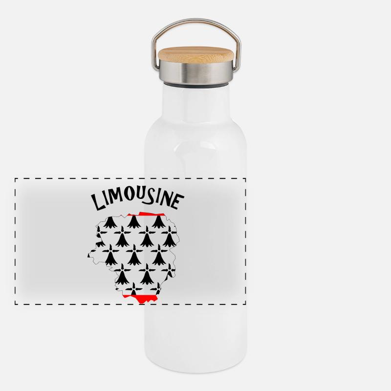 Panorama Thermosflasche mit Bambusdeckel