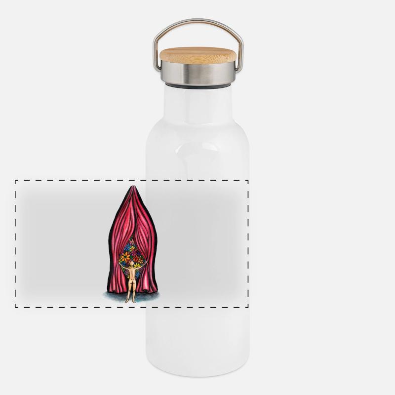 Surprise volva - Panoramic Thermal Bottle with Bamboo Lid - white
