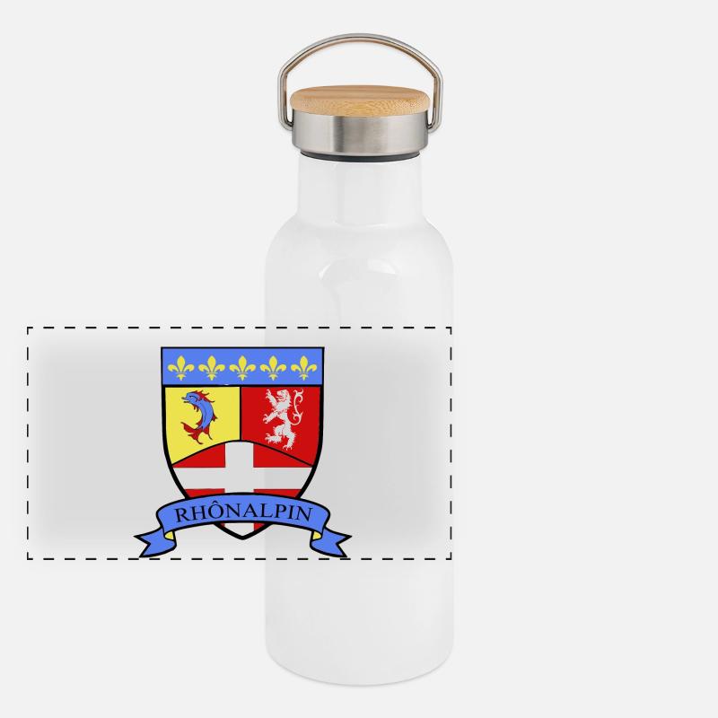Rhônalpin Gourde isotherme avec bouchon en bambou