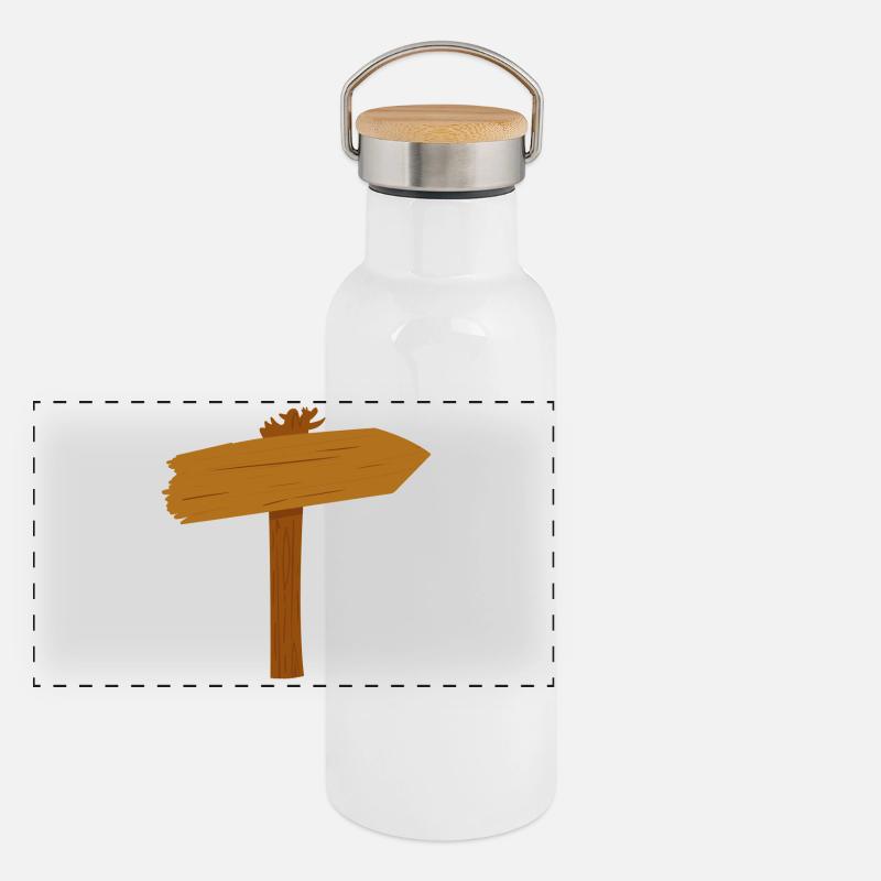 Signpost Path Path Direction Panoramic Thermal Bottle with Bamboo Lid