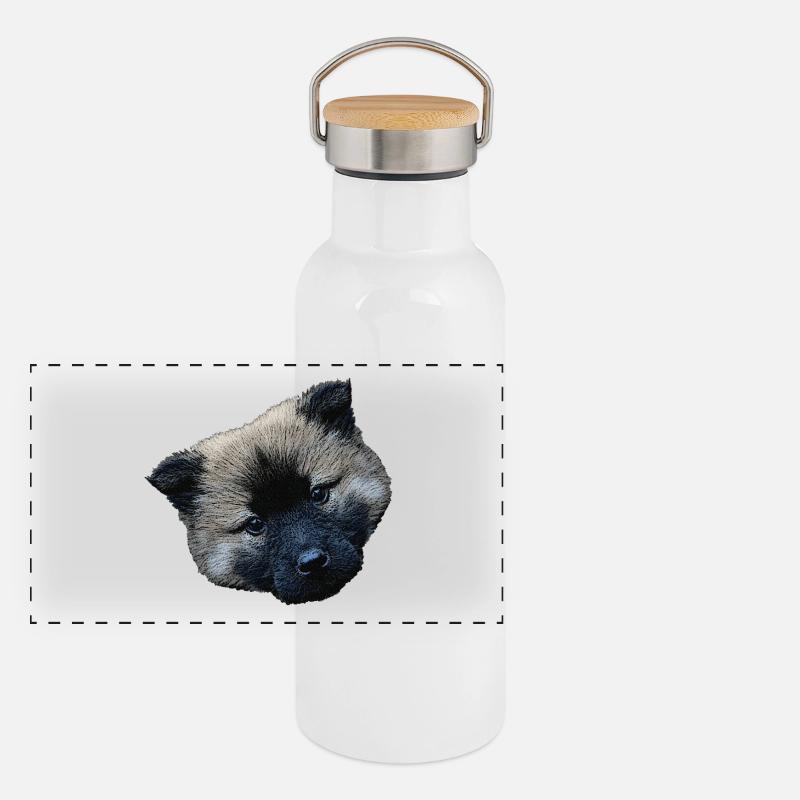 hündchen closing, eurasier welpe Panorama Thermosflasche mit Bambusdeckel