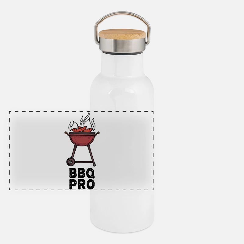 Grilling Grillmeister Barbecue Bratwurst Statement Panoramic Thermal Bottle with Bamboo Lid