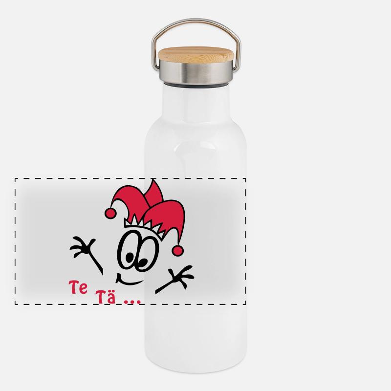 Karneval, Fasching Panorama Thermosflasche mit Bambusdeckel