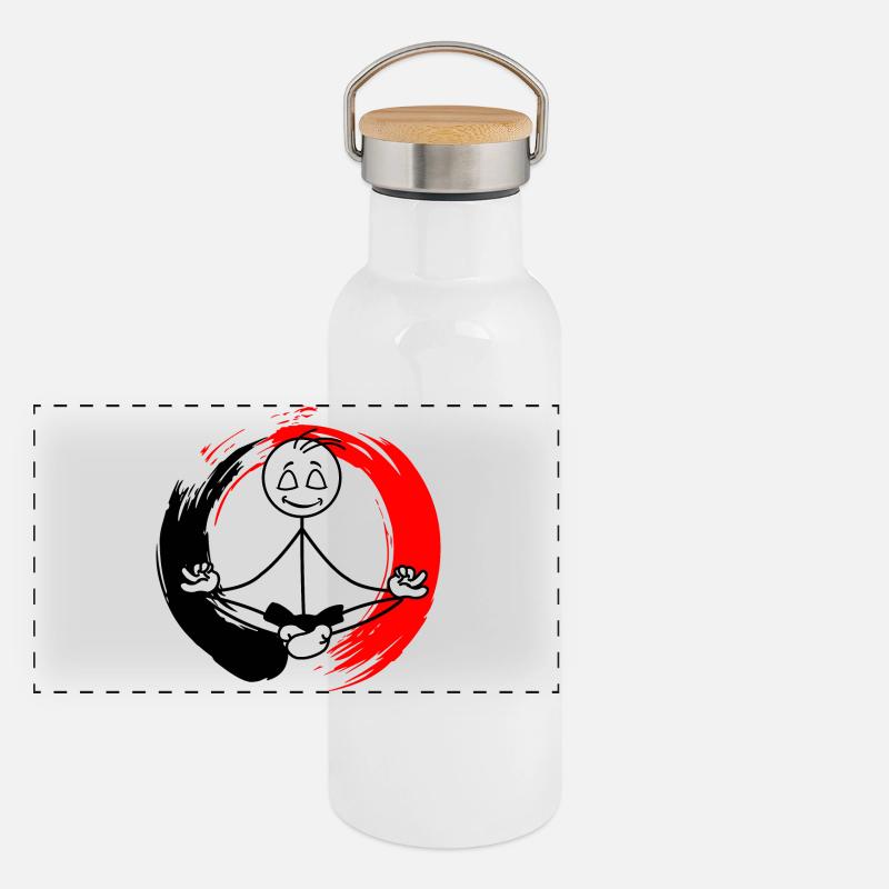 Zen meditation Panoramic Thermal Bottle with Bamboo Lid