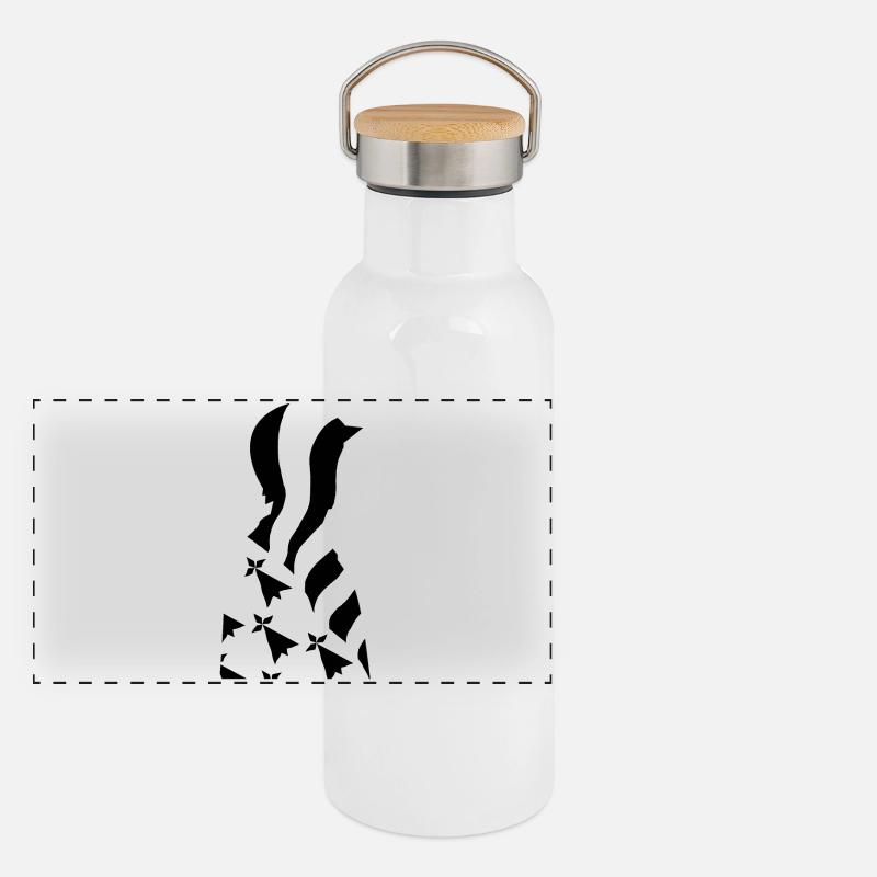 Breton patriot - Panoramic Thermal Bottle with Bamboo Lid - white