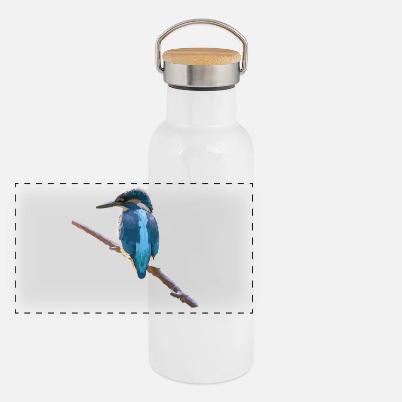 Oiseau de glace Gourde isotherme avec bouchon en bambou