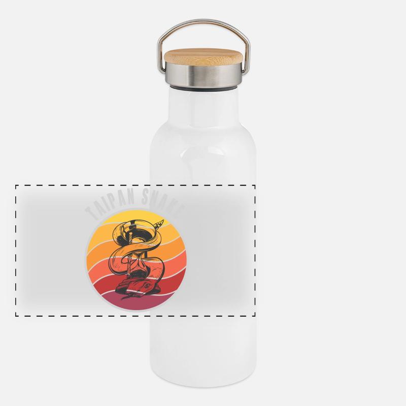 Conception de serpents Taipan / Idée cadeau Gourde isotherme avec bouchon en bambou