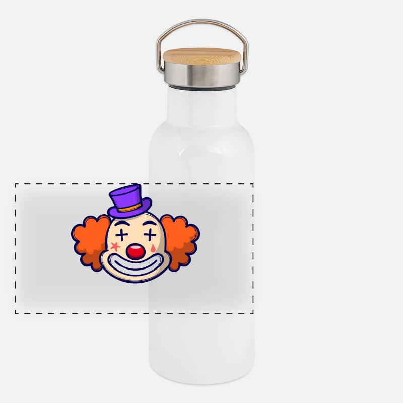 Clown Carnaval Carnaval Gourde isotherme avec bouchon en bambou