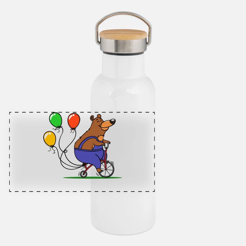 Carnaval de l’ours ballon Gourde isotherme avec bouchon en bambou