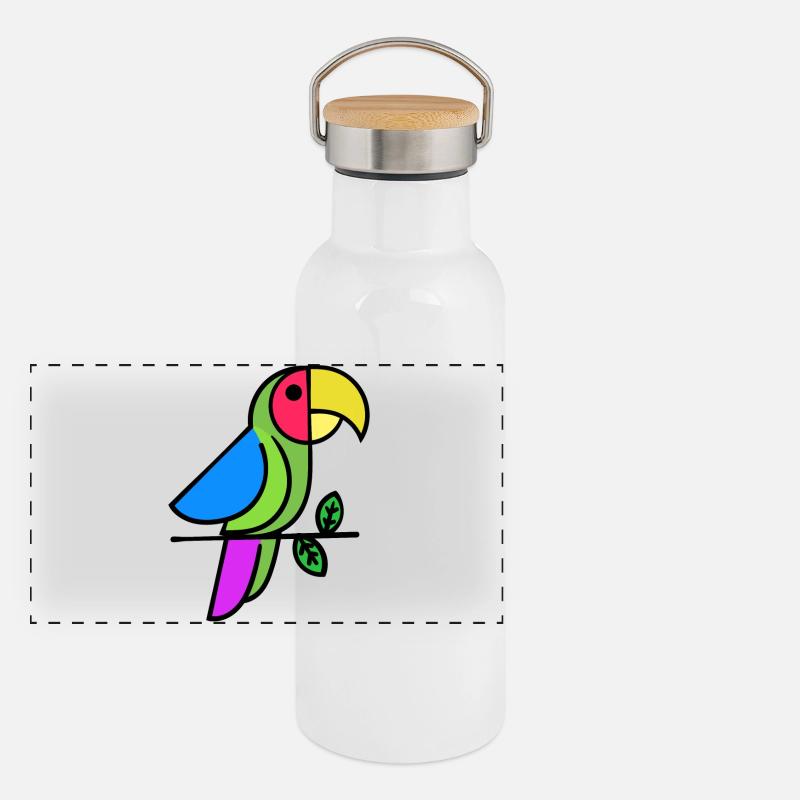 Natur Vogel Tiere Panorama Thermosflasche mit Bambusdeckel