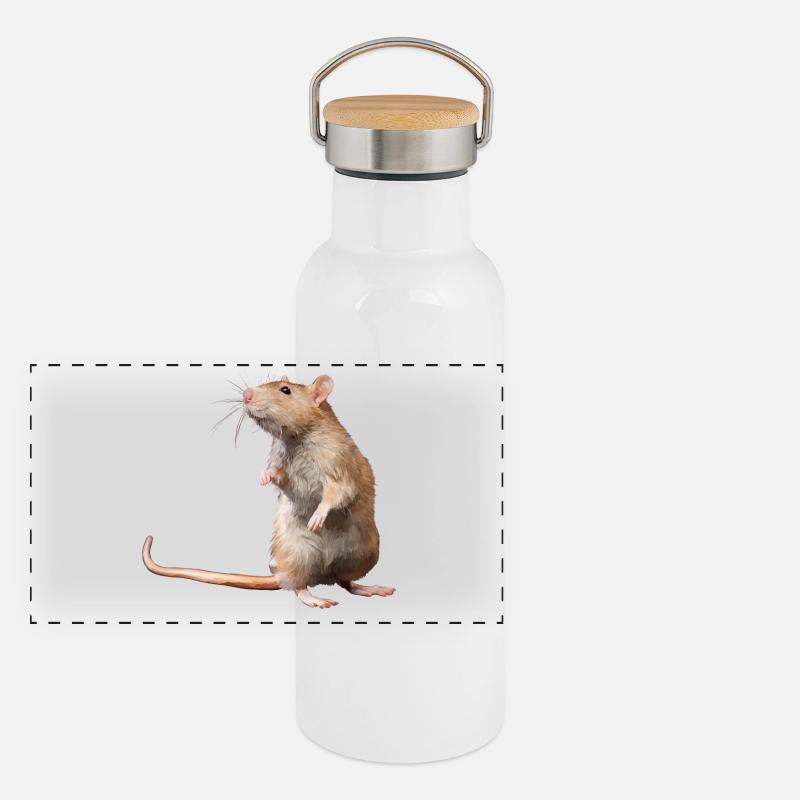 Maus Panorama Thermosflasche mit Bambusdeckel