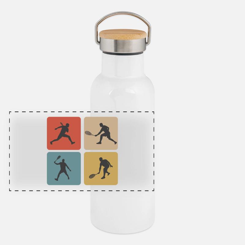 design sport de squash Gourde isotherme avec bouchon en bambou