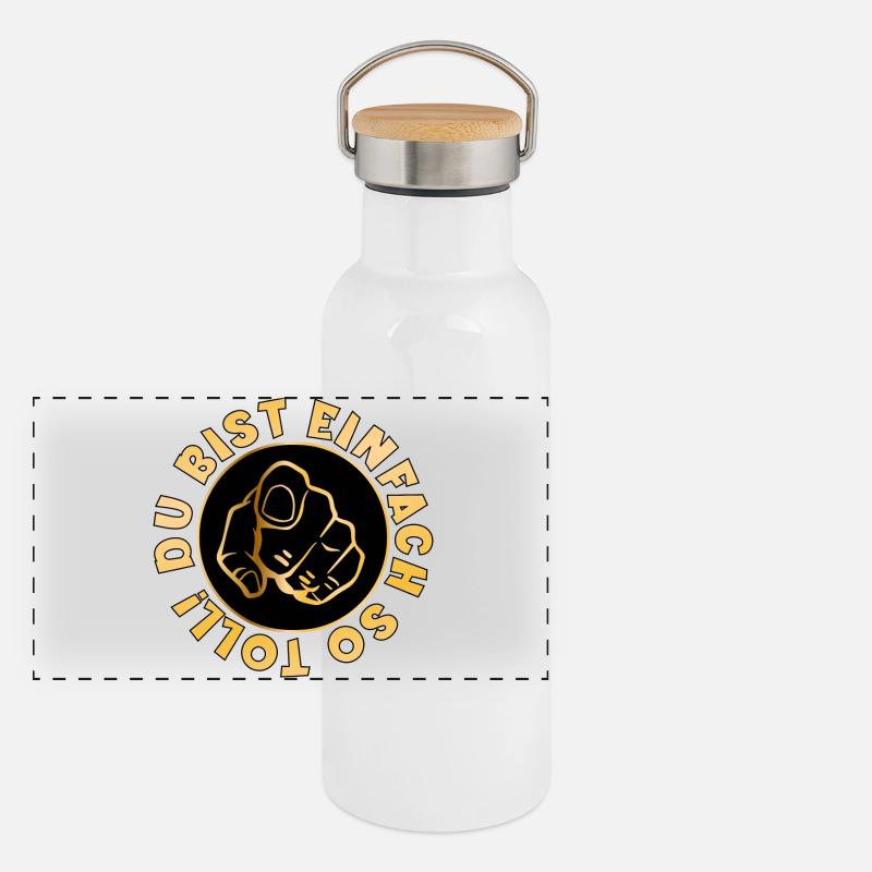 Du bist einfach so toll - SELBSTMOTIVATION Panorama Thermosflasche mit Bambusdeckel