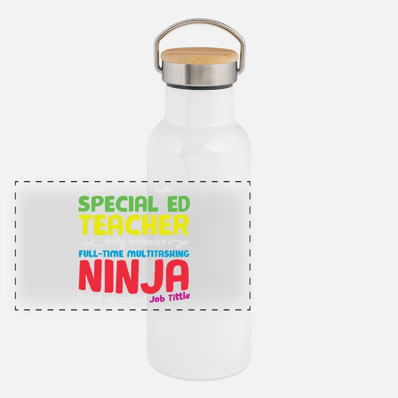 Professeur spécial Ed Autism Ninja Gourde isotherme avec bouchon en bambou