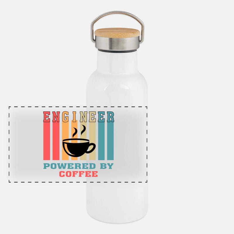 Drôle d’ingénieur propulsé par coffee gift for Engineer Gourde isotherme avec bouchon en bambou