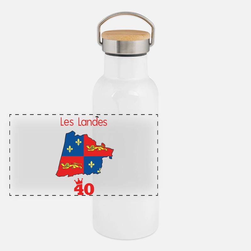 Les Landes Gourde isotherme avec bouchon en bambou