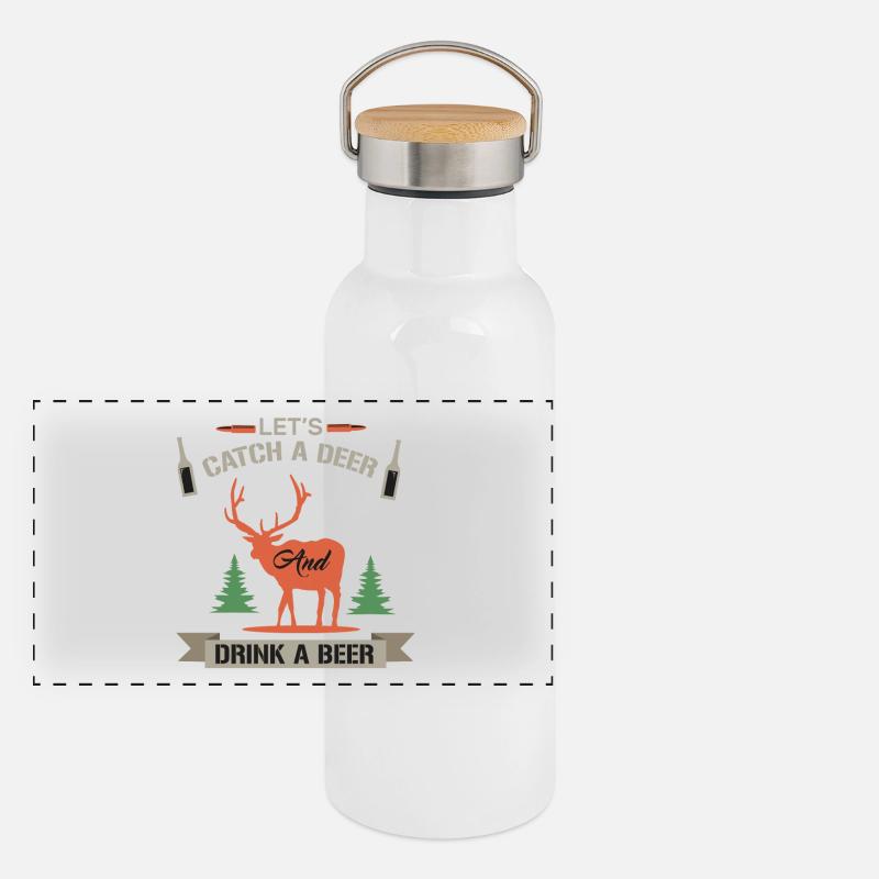 Citation de chasse amusante permet d’attraper un cerf Gourde isotherme avec bouchon en bambou