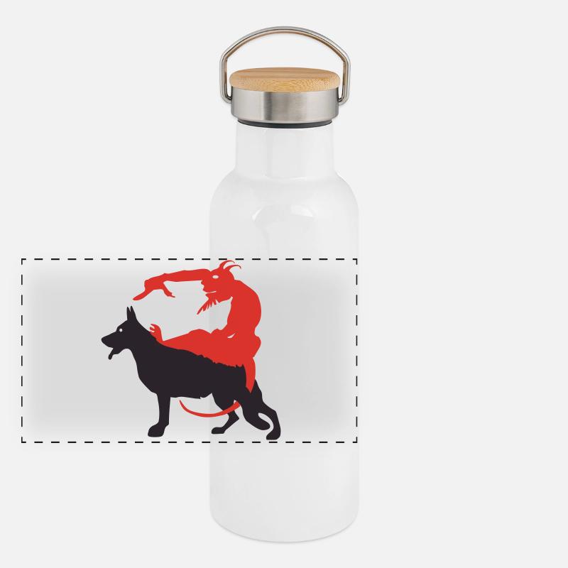 Shepherd devil - BIG Panoramic Thermal Bottle with Bamboo Lid