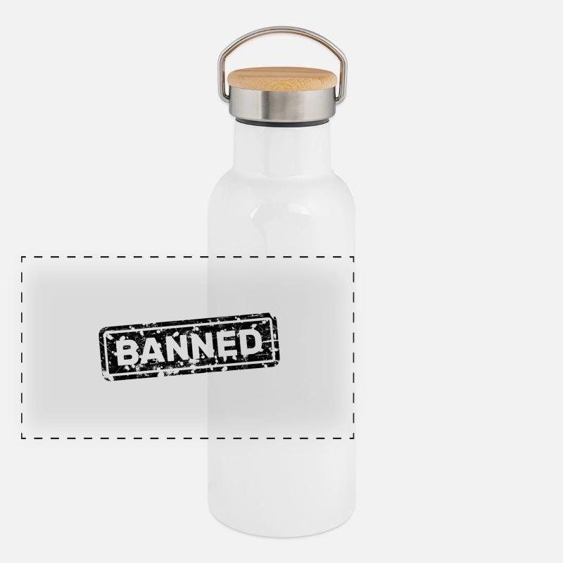 Verboten, gebannt, verstoßen, geächtet Panorama Thermosflasche mit Bambusdeckel