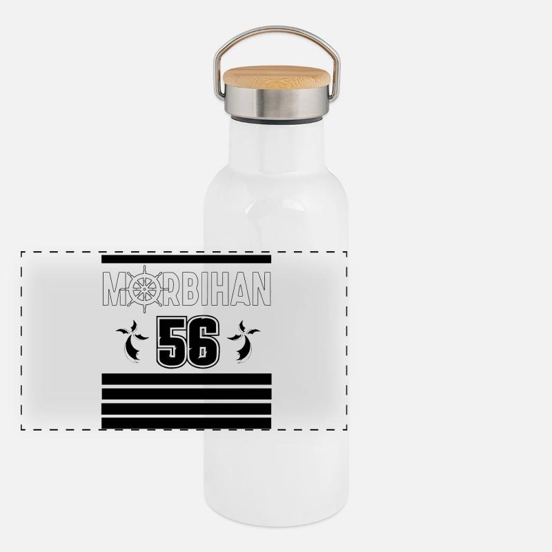 Morbihan Panorama Thermosflasche mit Bambusdeckel